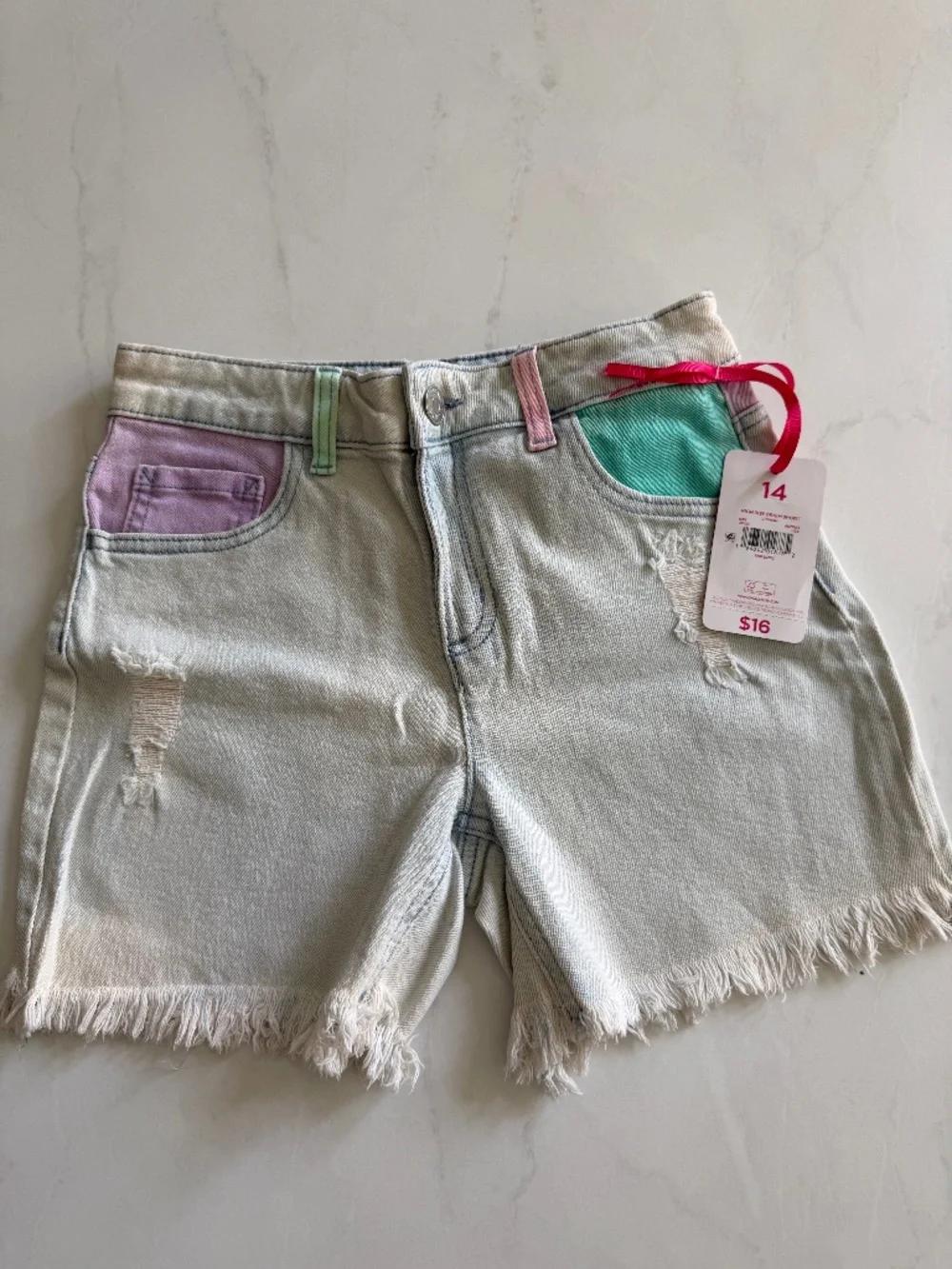 High rise denim short ( midi )